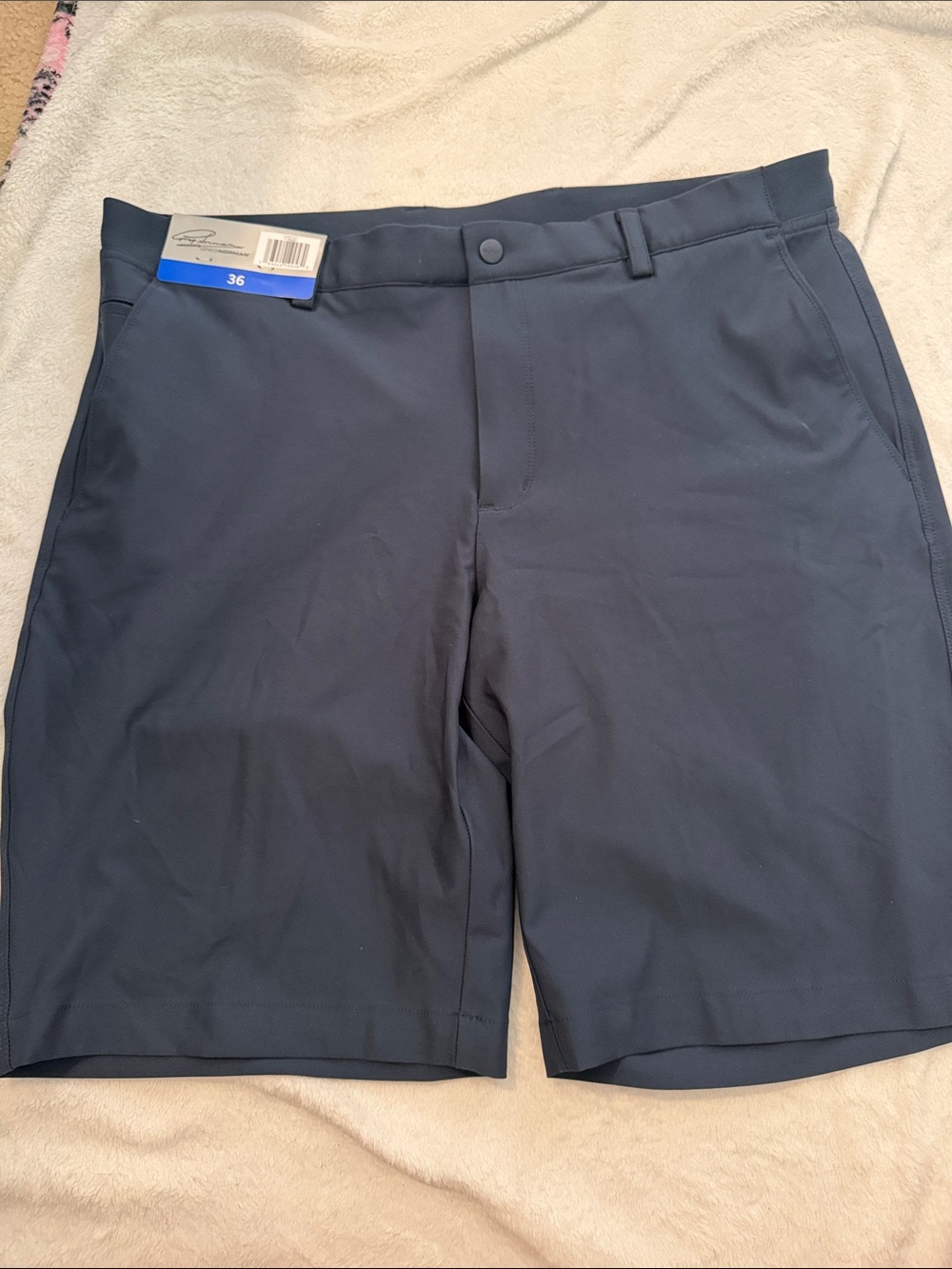 Greg Norman Collection Navy Flat-Front Performance Shorts